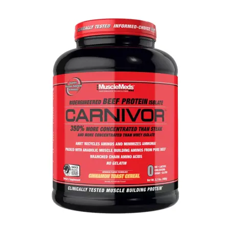 MuscleMeds Carnivor™ 100% Beef Protein (1680 g, Cinnamon Toast Cereal) - MuscleMeds