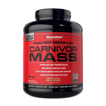 MuscleMeds Carnivor™ Mass 100% Beef Protein Mass Gainer (2668 g, Vanilla Caramel) - MuscleMeds