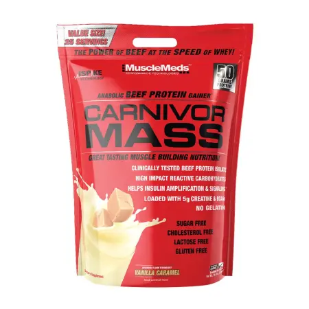 MuscleMeds Carnivor™ Mass 100% Beef Protein Mass Gainer (4800 g, Vanilla Caramel) - MuscleMeds