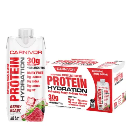 MuscleMeds Carnivor RTD Beef Protein Shake (12 pack, Berry Blast) - MuscleMeds