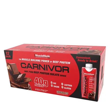 MuscleMeds Carnivor RTD Beef Protein Shake (12 pack, Chocolate) - MuscleMeds
