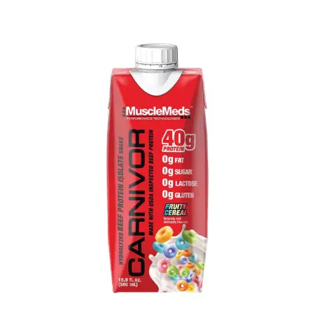 MuscleMeds Carnivor RTD Beef Protein Shake (500 ml, Fruity Cereal) - MuscleMeds