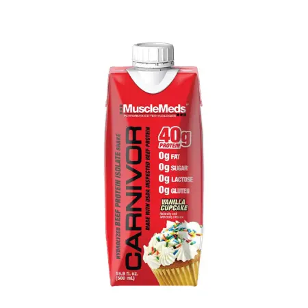 MuscleMeds Carnivor RTD Beef Protein Shake (500 ml, Vanilla Cupcake) - MuscleMeds