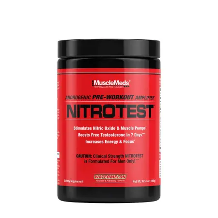 MuscleMeds Nitrotest - 2 in 1 Pre-Workout + Test Booster (468 g, Watermelon) - MuscleMeds