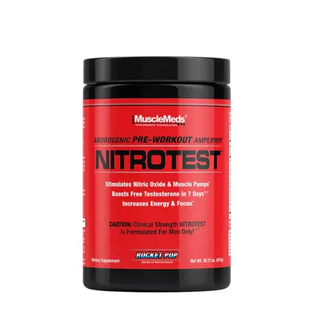 MuscleMeds Nitrotest - 2 in 1 Pre-Workout + Test Booster (474 g, Rocket Pop) - MuscleMeds