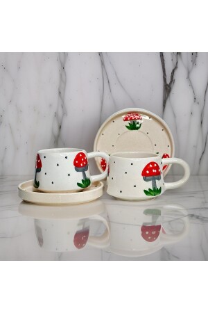 Mushroom mug with saucer - Çiporcal