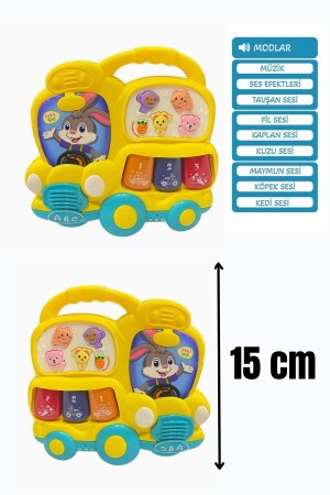Musical Bus Baby Piano with Sound and Light 15 cm - Yildirim Oyuncak