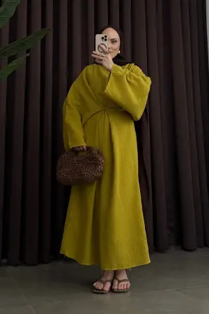 Müslin Pinterest Elbise Yağ Yeşili - Nuuwears