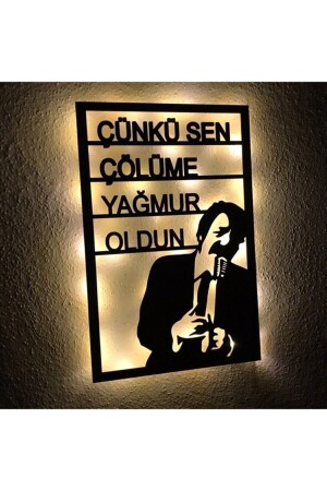 Müslüm Gürses Silüeti Ledli Işıklı Tablo Pilli - Mavimodahome