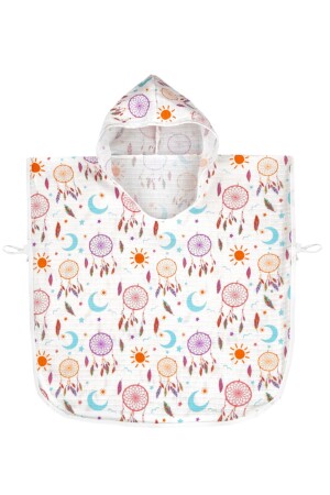 Musselin-Babyponcho aus 100 % Baumwolle mit Kapuze, 4–7 Jahre, Mihrimah 8681235019382 - Lunanino