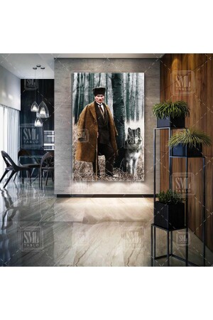 Mustafa Kemal Atatürk Edler Wolf im Wald Leinwanddruck T1013257 - SML TABLO