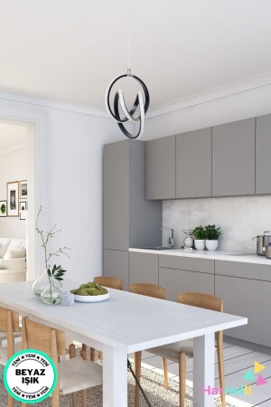 Mutfak Oda Hol Antre Beyaz Işık Modern Ledli Avize ARAS - Harnelli