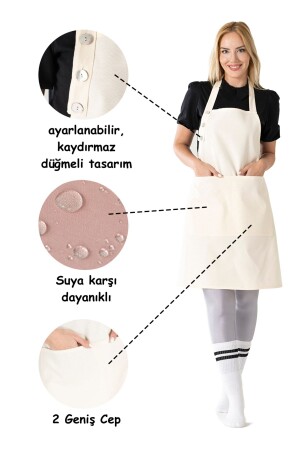 Mutfak Önlüğü Su Geçirmez Şef Önlüğü 2 Geniş Cepli Barista Önlüğü Önlük DUCKKUMAŞÖNLÜK - TOSHE