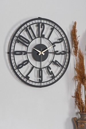 Muyika Bruno Metall Schwarz Wanduhr 50x50cm Mds-50 MYK1192 - Muyika Design