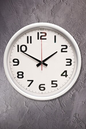 Muyika Neve 30 cm Wanduhr mit weißem Rahmen und Ziffern Pds-30 - Muyika Design