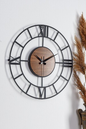 Muyika Roma Legno Metall Schwarz Silent Mechanism Wanduhr 50x50cm Mds-50 MYK1195 - Muyika Design