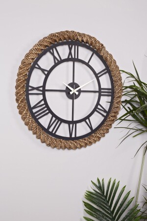 Muyika Roma Metal Wicker Top Hand Knitted 58x58cm Decorative Wall Clock Mds-h MYK2111 - Muyika Design