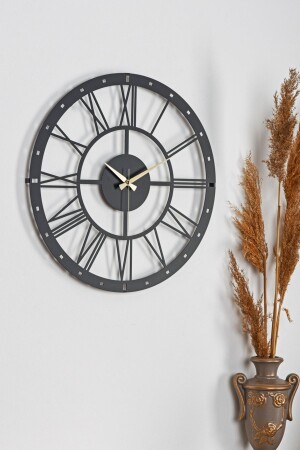 Muyika Romano Metal Black Silent Mechanism Wall Clock 41x41 Cm Mds-41. MYK1332 - Muyika Design