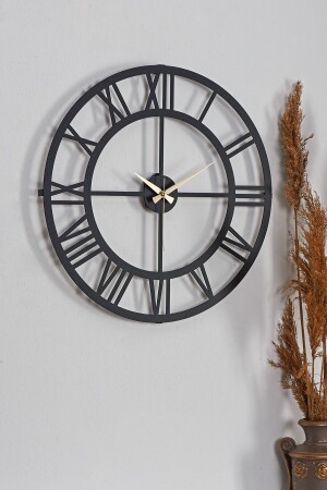 Muyika römische Ziffer Metall schwarz Wanduhr 50x50cm Mds-50 MYK1195 - Muyika Design