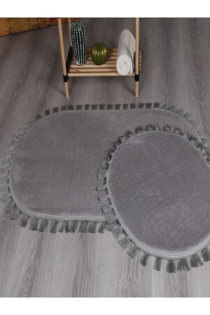 My Evilla Modern Decorative Plush Puffy Tassel Fringed Toilet Set tasseloval50x80 - Myevilla