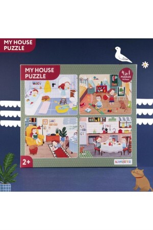 Mein Haus / Teile des Hauses 4 in 1 Puzzle / 4*6 24 Teile Alter 2+ ABM00299 - kidmosfer