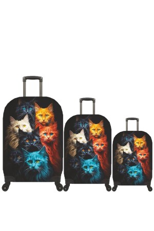 My Saddlery Luggage Cover - Suitcase Cover Large - Medium - Cabin Size Case Set - My 86 Cat Gang - My Saraciye