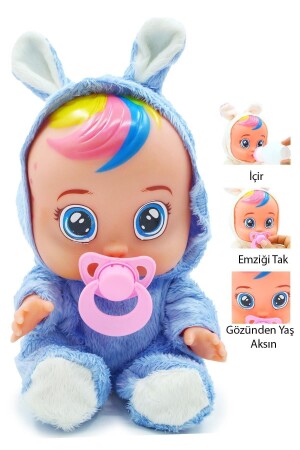 My Talking Doll with Tears and Talking Meat in Blue Overalls 30cm - Global Toys