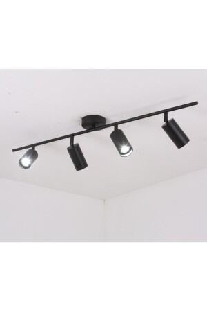 Mylights Mat Siyah Gün Işığı Ledli 4lü Les Spot Aydınlatma Hareketli MYL002936 - demet habek mylights