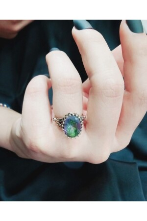 Mystic Topaz Natural Stone Antiallergic Copper Ring yzk9345673kprs - kapris concept