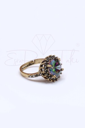 Mystic Topaz Stone Flower Ring EP125 - Esra Pamir