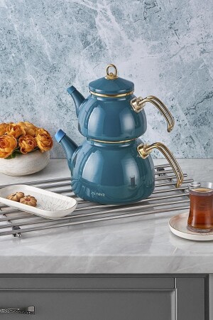 N3170 Menthol Havana Enamel Teapot Set - Neva