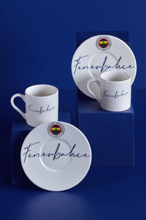 N3420 Fenerbahçe Licensed Hand Written Set of 2 Coffee Cups Fb-zc076tds03 - Neva