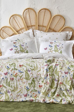Nadia 100% Cotton Double Pique Duvet Cover Set Green 200. 22. 14. 0031 - Karaca Home