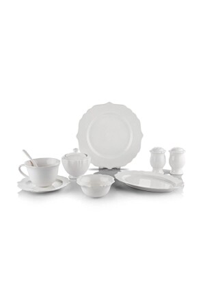 Naiv 34 Piece White Porcelain Breakfast Set-byz03 1S506-02001-BYZ03 - Schafer