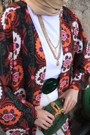 Nalan Floral Kimono-black - Esra Keküllüoğlu