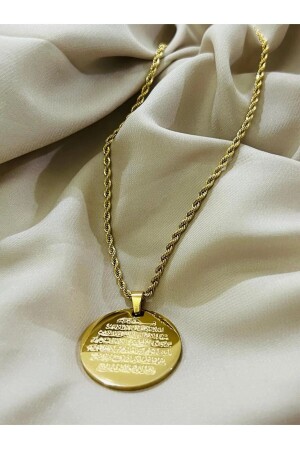 Name Written Ayetel Pulpit Embroidered Written Gold Color 316l Steel Necklace No Tarnishing Gift - Ay Tasarım51
