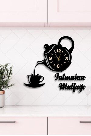 Named Teapot Design Decorative Kitchen Wall Clock, Kitchen Decoration teapot-clock - AHŞAP HEDİYENİZ