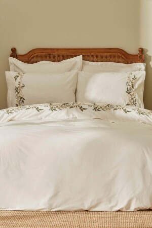 Nancy 100% Cotton Double Embroidered Duvet Cover Set White 200. 22. 01. 0092 - Karaca Home