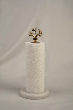 Napkin Holder Kitchen Roll Paper Towel Holder Gold Marble, Metal Profile Rod MERALP700 - MERALP