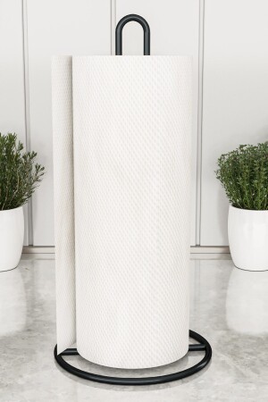 Napkin Holder Rolled Towel Holder Matte Black Coated Stainless Steel Towel Napkin Holder - Metal Towel Holder - Bino