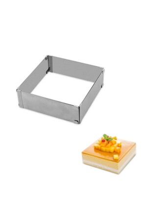Narkalıp Quadratische, verstellbare Kuchenform für Kuchen, Biskuitkuchen, 20–40 cm, Tiefe 8 cm, 1 - Nar kalıp