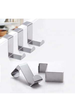 Narkalıp Stainless Steel Cabinet And Drawer Over Door Metal Hook Hanger - Set of 4 - Nar Kalıp