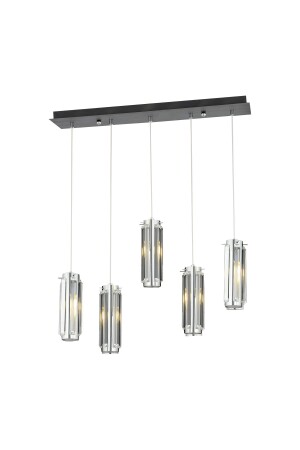 NATALİ 5-ROW CHROME PENDANT LAMP LIVING-DINING TABLE CHANDELIER 7000-9040-5S-CR - Apliqa