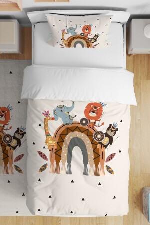Native American Safari and Rainbow Patterned Single Baby Kids Duvet Cover Set - Evpanya