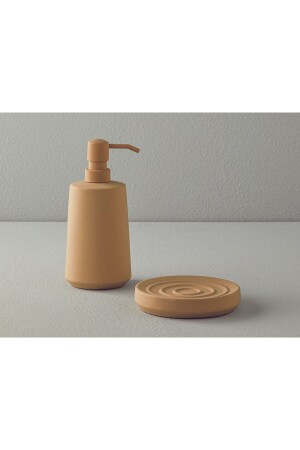 Natura Modernes 2-teiliges Badezimmer-Set aus Keramik in Beige - English Home