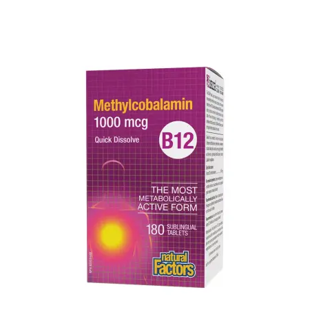 Natural Factors B12 Methylcobalamin 1000 mcg (180 Tablets) - Natural Factors