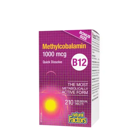 Natural Factors B12 Methylcobalamin 1,000 mcg (210 tablets) - Natural Factors
