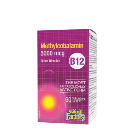 Natural Factors B12 Methylcobalamin 5,000 mcg (60 Tablets) - Natural Factors