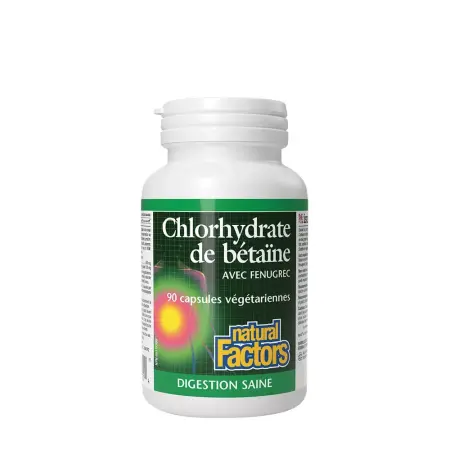 Natural Factors Betaine Hydrochloride with Fenugreek (90 Capsules) - Natural Factors