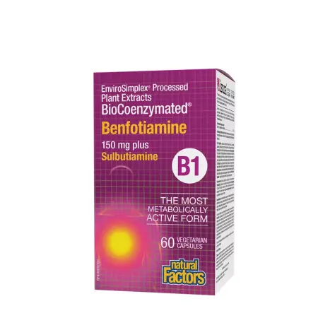 Natural Factors BioCoenzymated Benfotiamine • B1 plus Sulbutiamine (60 Capsules) - Natural Factors